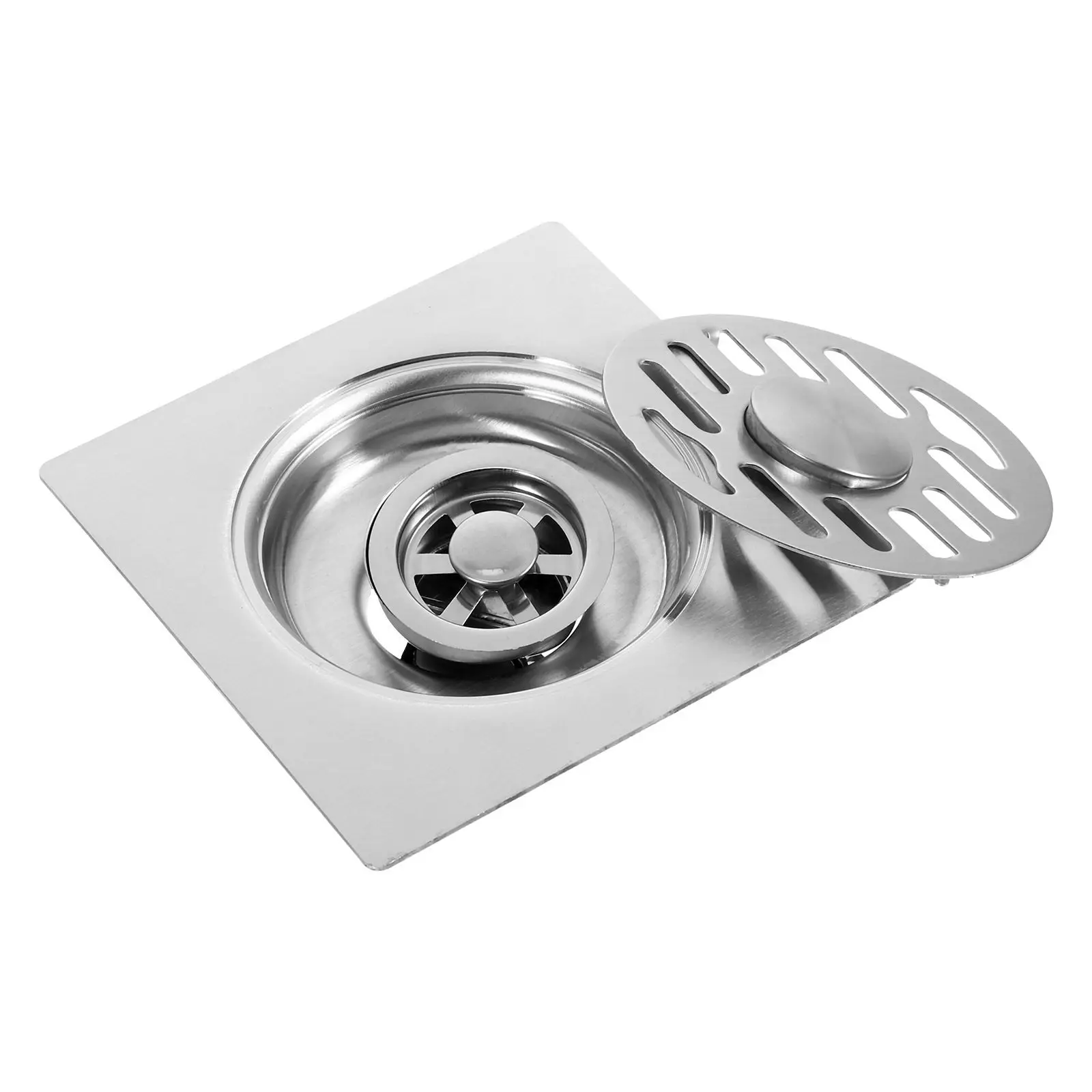 

Крышка для напольного слива из нержавеющей стали, квадратная, с защитой от запаха, для душа, ванной, стиральной машины, наружного дренажа