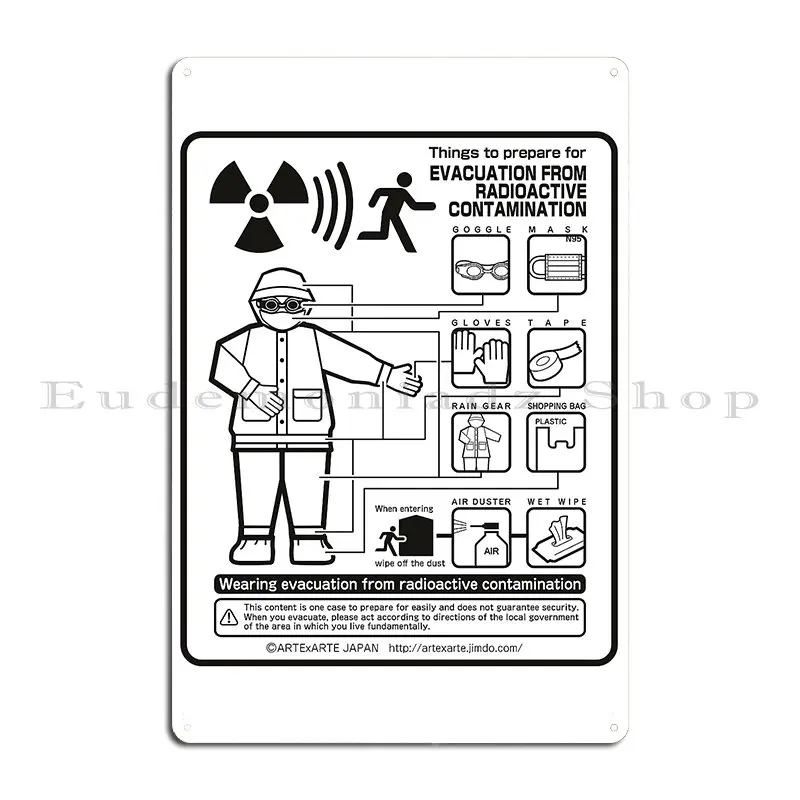 Evacuation From Radioactive Contamination Metal Plaque Kitchen Garage Garage Iron Club Tin Sign Poster