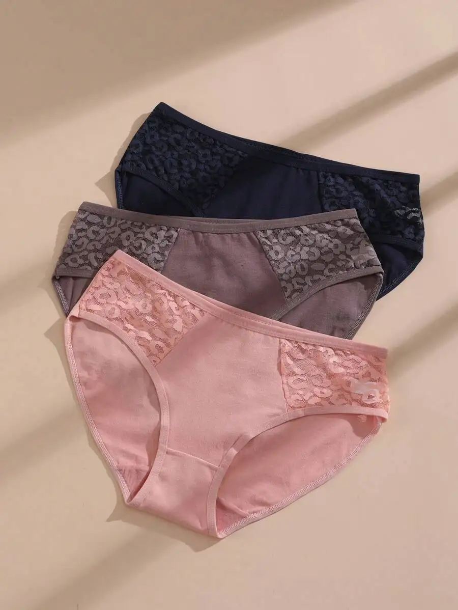 

5-Pack Women’s Low-Rise Lace Triangle Underwear Set, Soft Comfort Fit