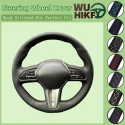 For Infiniti QX50 Q50 2018-2020 Q60 2016-2020 Black Microfiber Leather Hand-stitched No-slip Soft Car Steering Wheel Cover Braid