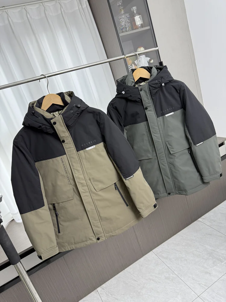 

Busin мужская Thiened 90, пуховая аффине с подогревом Fce Jaet, осенне-зимняя повседневная теплая верхняя одежда на молнии с капюшоном