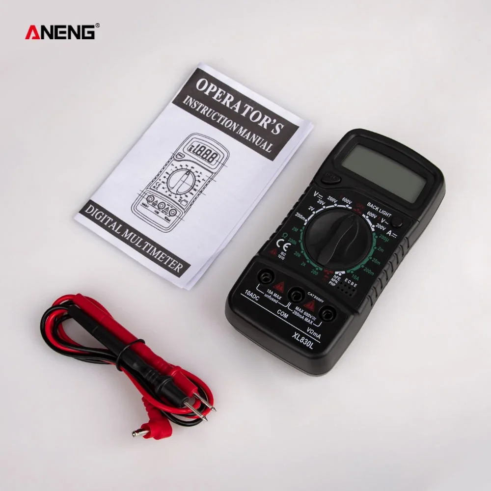 ANENG XL830L الرقمية متعددة Esr متر اختبار السيارات الكهربائية Dmm ترانزستور الذروة تستر متر السعة متر