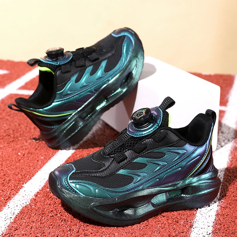 A pair of children's casual running shoes, practical rotary fastener, stylish upper for kids outdoor activities, MDH‑26005