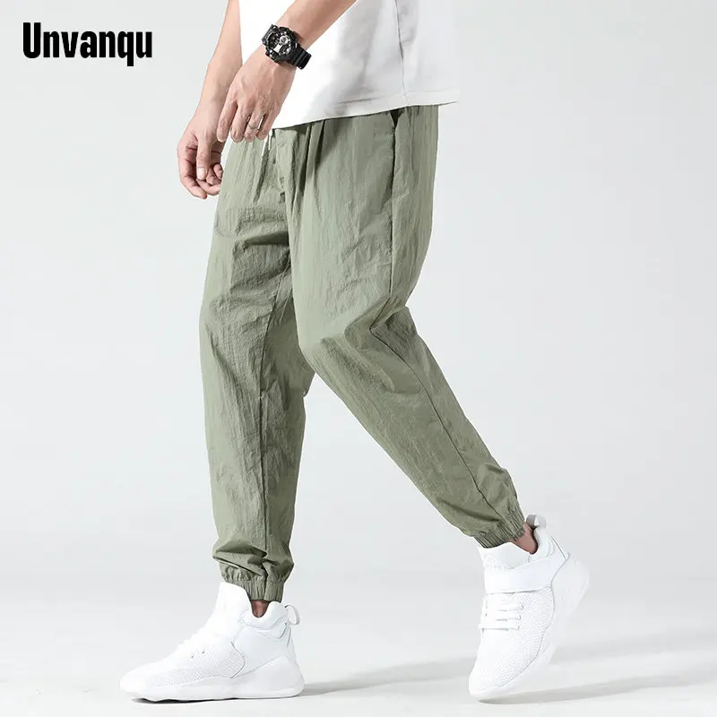 2023 Summer Loose Small Foot Lantern Pants Harlan Men Fashion Trend Harajuku Outdoor Elastic Slim Trousers Classic Black Green