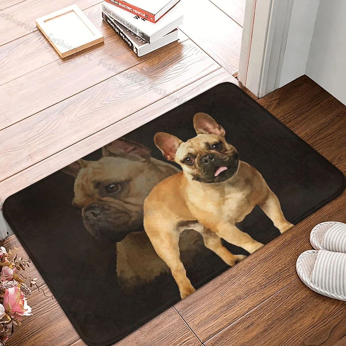 Non-slip Doormat Frenchie Dog Bath Bedroom Mat Welcome Carpet Indoor Modern Decor