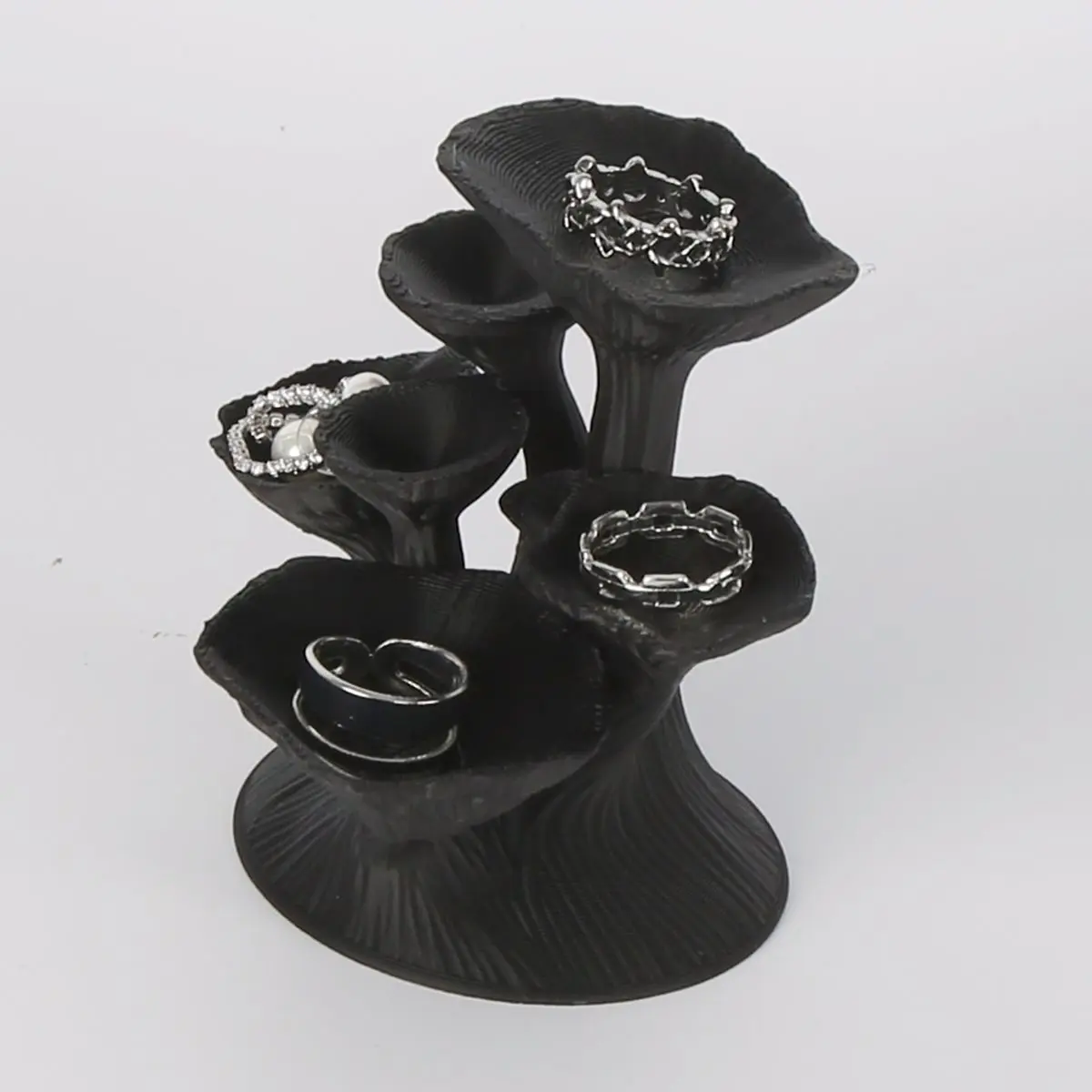 3D Printed Mushroom-Shaped Storage Shelves, Jewelry Shelves, Plastic Materials to Store Rings