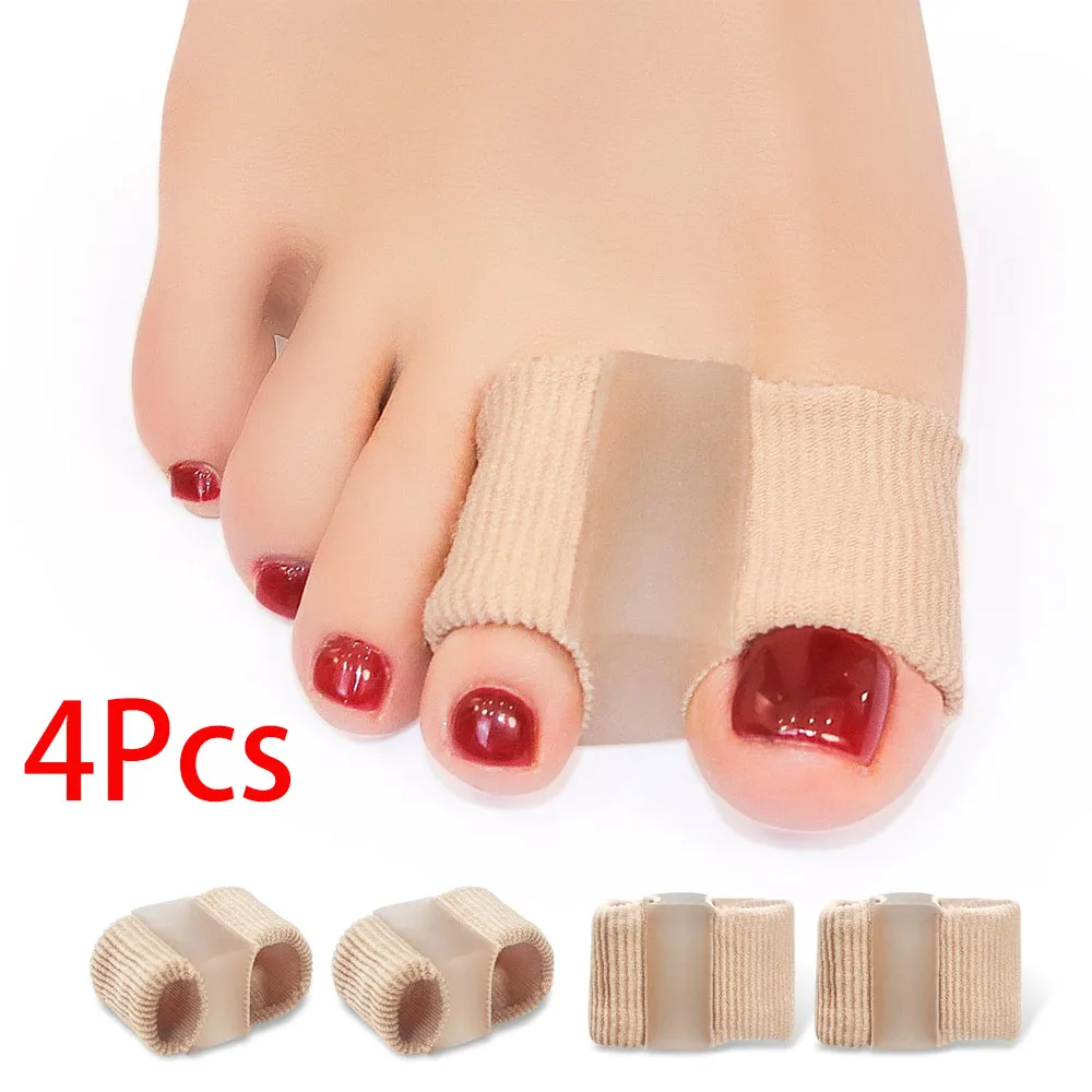 4PCS Bunion Toe Separators for Overlapping Toes Women Men,Gel Toe Spacers Bunion Corrector with 2 Loops for feet, Hammer Toe