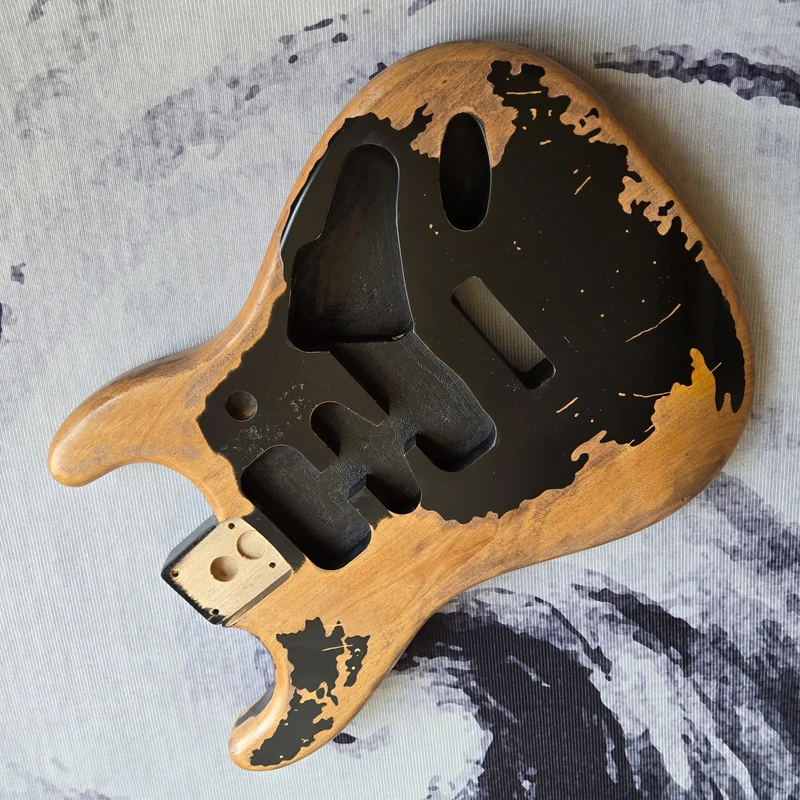 High-quality DIY guitar body, vintage style, nitrocellulose finish, classic black, alder body, in stock with free shipping