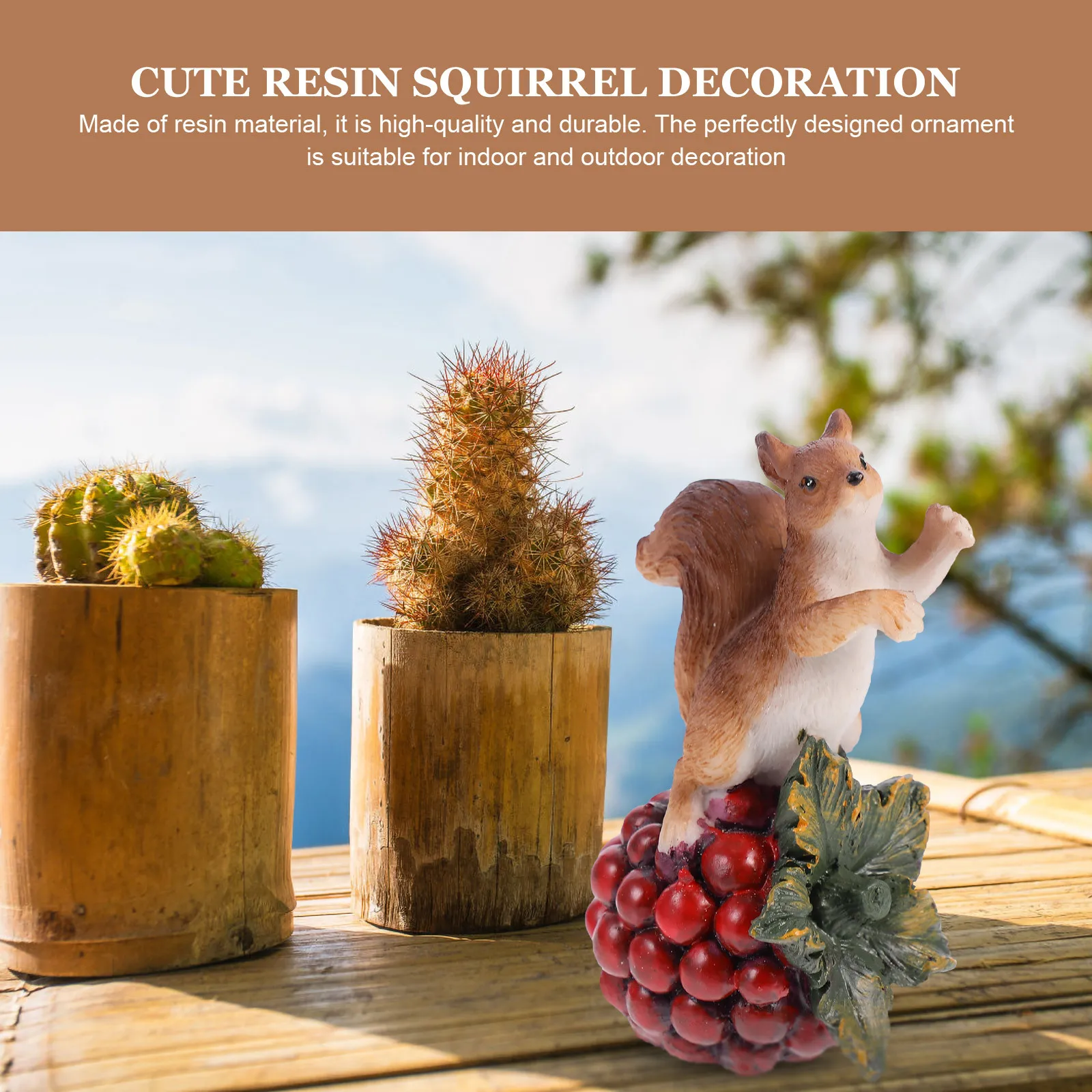 

1Pcs Resin Squirrel Statue Exquisite Lifelike Detail Indoor Outdoor Garden Room Decoration Resin Squirrel Statue