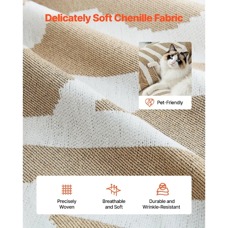 غلاف أريكة 117.72 × 71.26 بوصة أغطية أريكة شانيل مقاومة للخدش كاكي #4