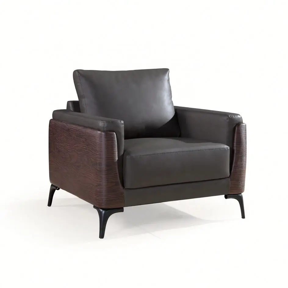 

Деревянная роскошная черная дешевая распродажа 2025 года, черная кожаная офисная мебель для дома, диван, офисный диван