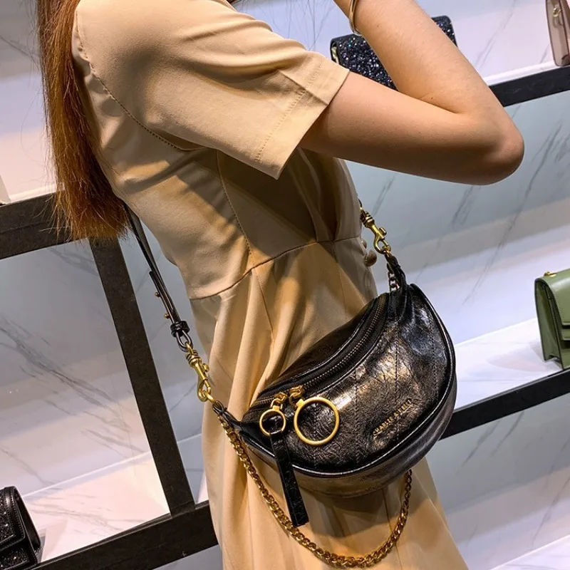 Women\'s 2024 Spring/Summer New Folded Chest Bag Versatile and Fashionable Handheld One Shoulder Crossbody Bag