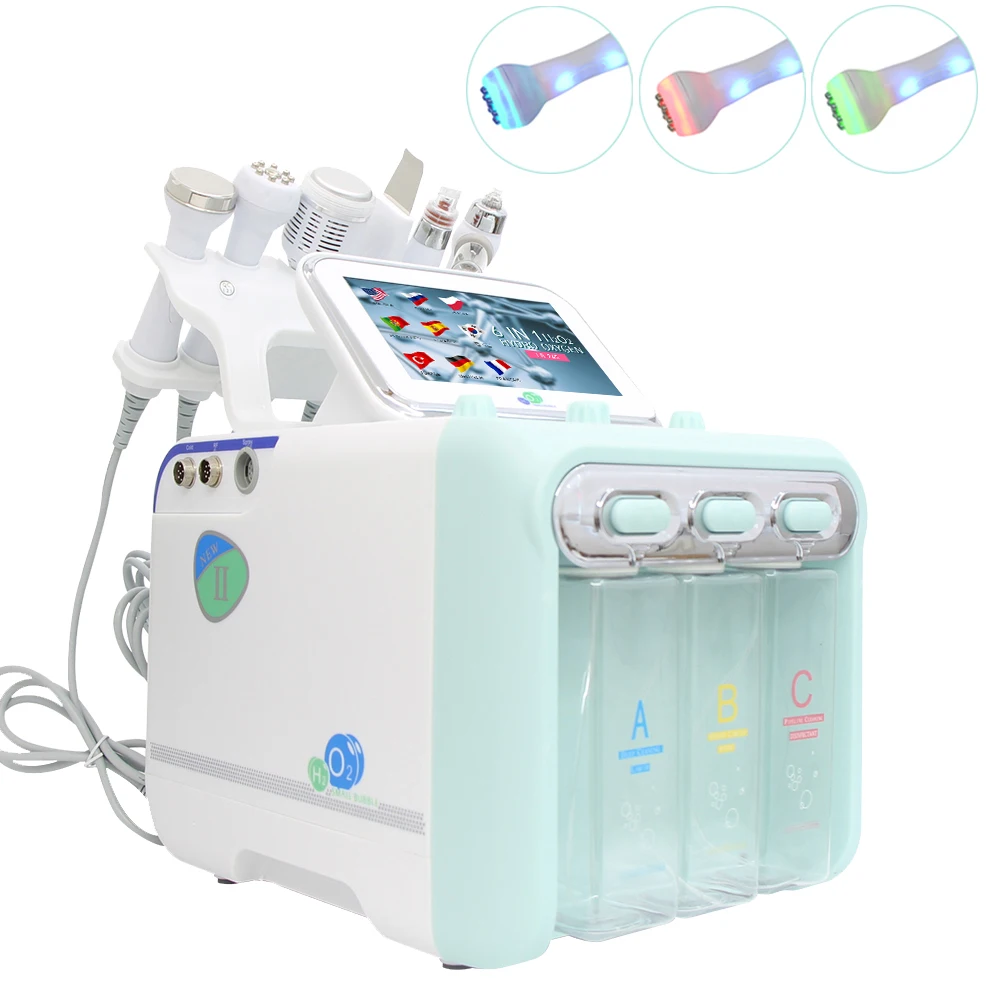 6 in 1 Wasserstoff Derma brasion Gesichts schönheit Maschine Aqua Peeling Tiefen reinigung Lifting Wasser Mikro derma brasion Gerät Hautpflege – Detail 15