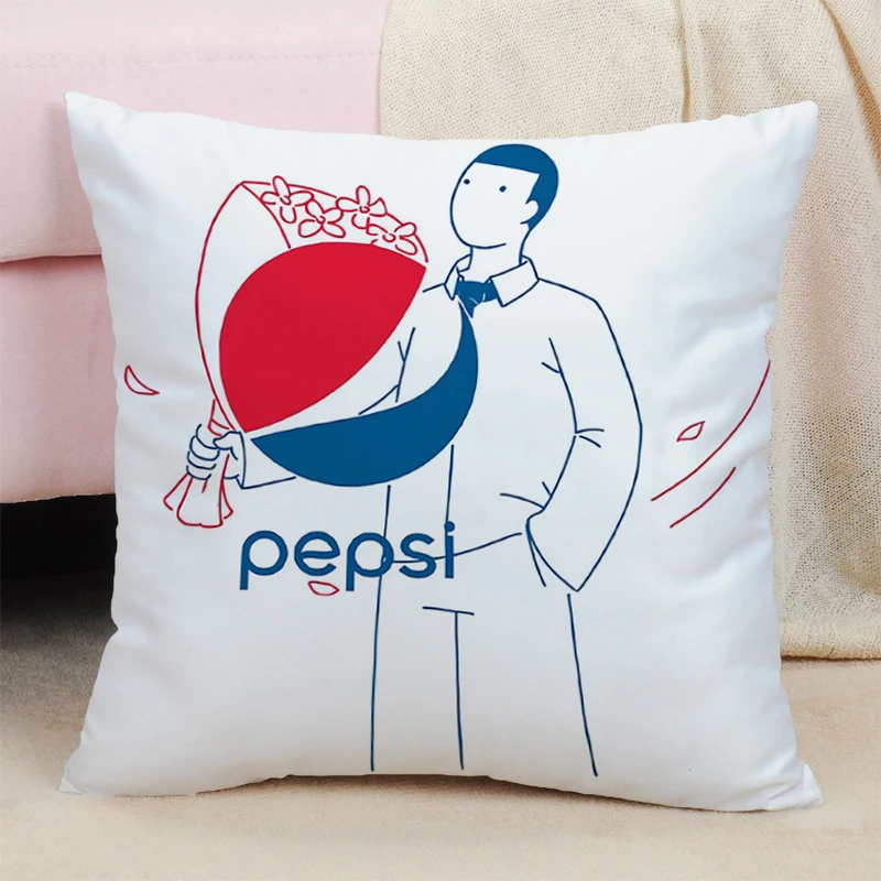 Pepsi-Cola Cushions Couple Pillow Pillowcases for Pillows 45x45 Double-sided Printing Cushion Cover 45*45 Luxury Sofa Kawaii