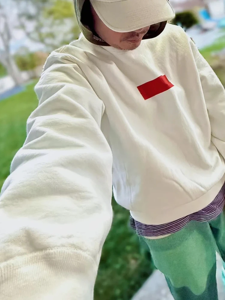 

Craed Wa Box Logo Crewne Sweatirt Square Emblem All Cotton Casual Long Sve Hoodie for Men Women And Couples