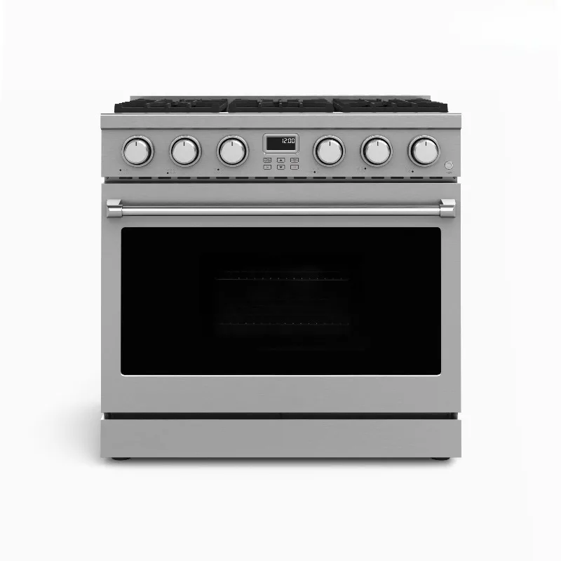 

Home Gas Stove with Integrated Oven for Open Kitchens, Compatible with Natural Gas or Liquefied Gas Six-burner