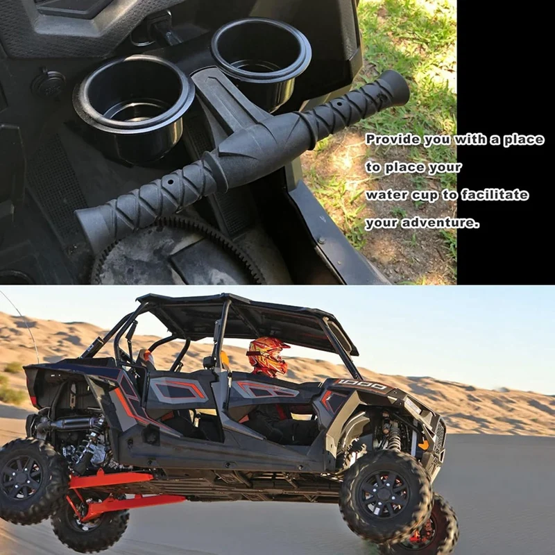 Passenger Grab Handle Cup Holder Kit For Polaris RZR 4 570 800 900 1000 / RZR PRO XP 4 Accessories