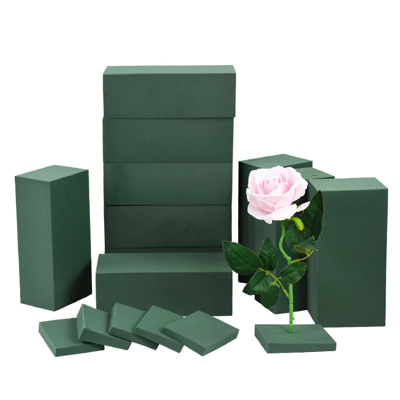 Bloques de espuma florales frescos y húmedos para decoraciones de arreglo de flores para fiesta de boda, ladrillos de espuma de poliestireno, accesorios para el jardín y el hogar, 1 Uds.