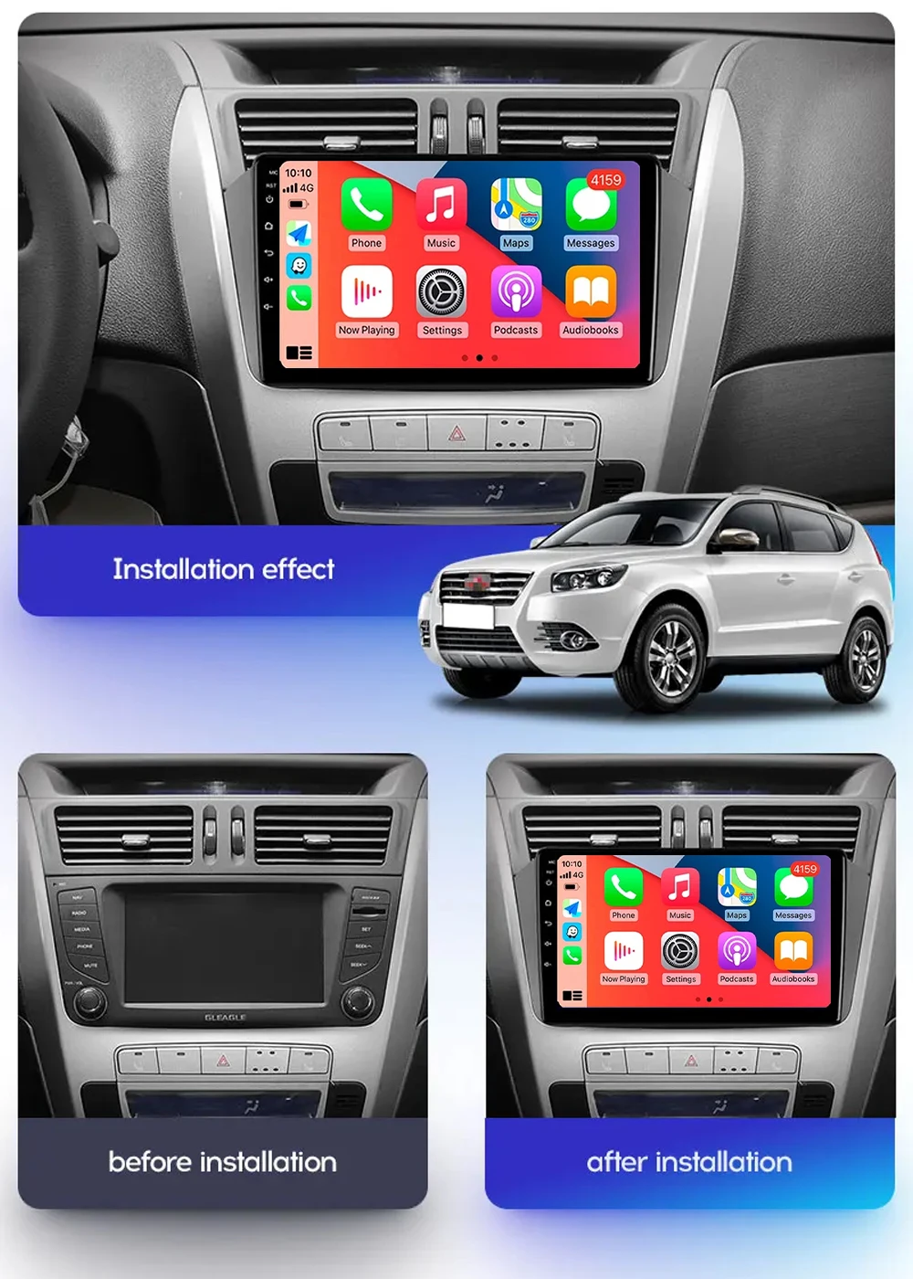 For Geely Emgrand X7 1 GX7 EX7 2011 - 2019 Android 16 Carplay Auto 2K Screen Car Radio Multimedia Player WIFI+4G Autoradio Stere