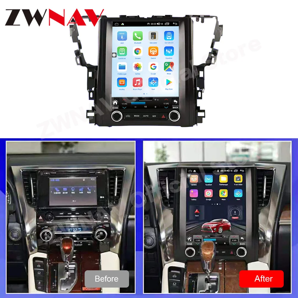 For TOYOTA Alphard A30 2013-2018 2019 2020 Auto Screen Android 13 Car Multimedia Player GPS Navi Carplay Auto Stereo Head Unit