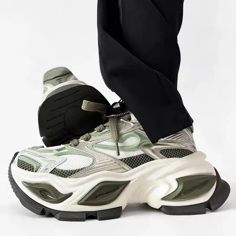 

Fashionable cat eye dad shoes couple thick soled casual sports shoes breathable mesh height increasing shoes