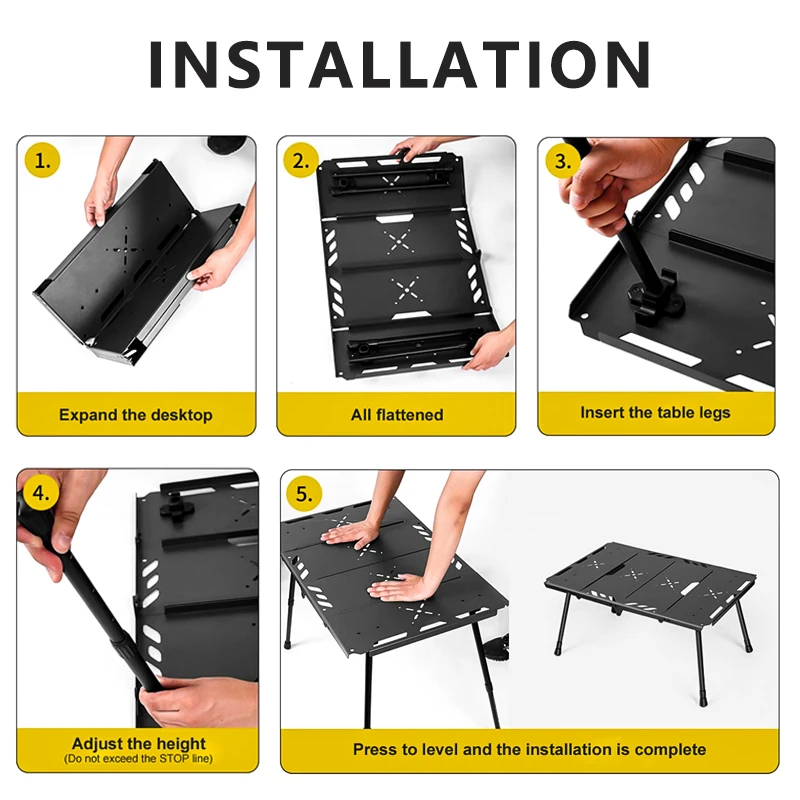 WESTTUNE 야외 전술 테이블 접이식 캠핑 테이블 하이킹 여행 바베큐를위한 경량 다기능 리프팅 피크닉 테이블