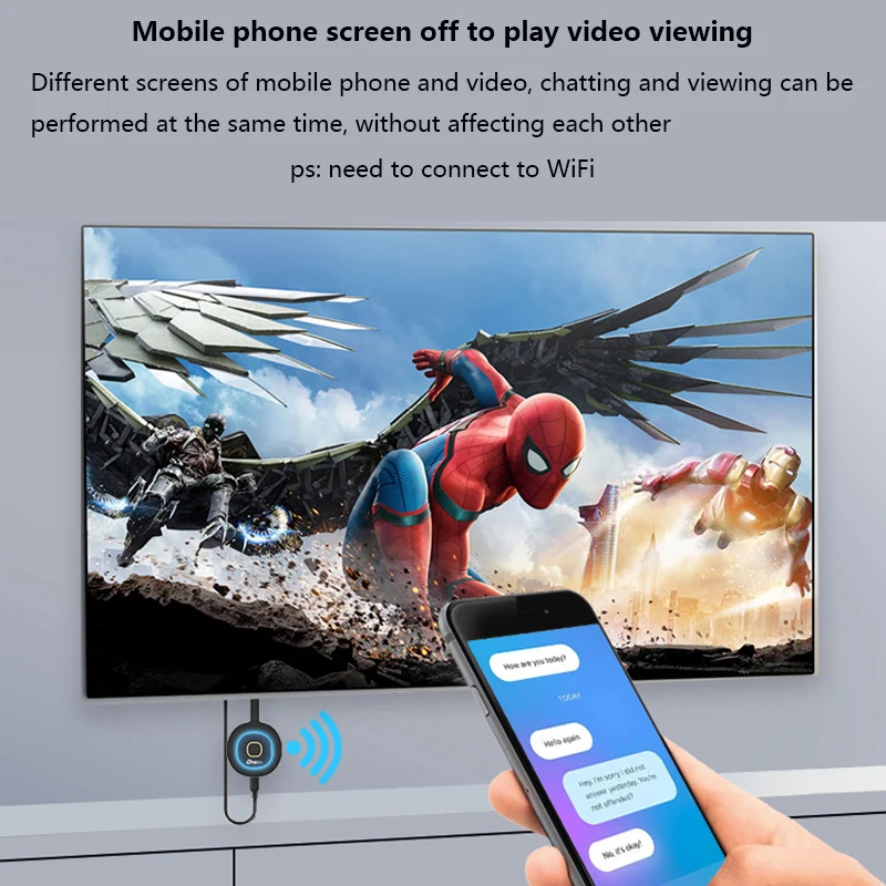 DTECH 신형 4k 1080p 무선 와이파이 동글 안드로이드 TV용 HDMI