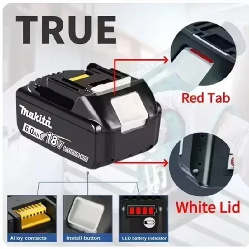 Makita LXT BL1860B 18V 6 0Ah Lithium Ion Rechargeable Battery 100 Original Power Tool Battery Replacement