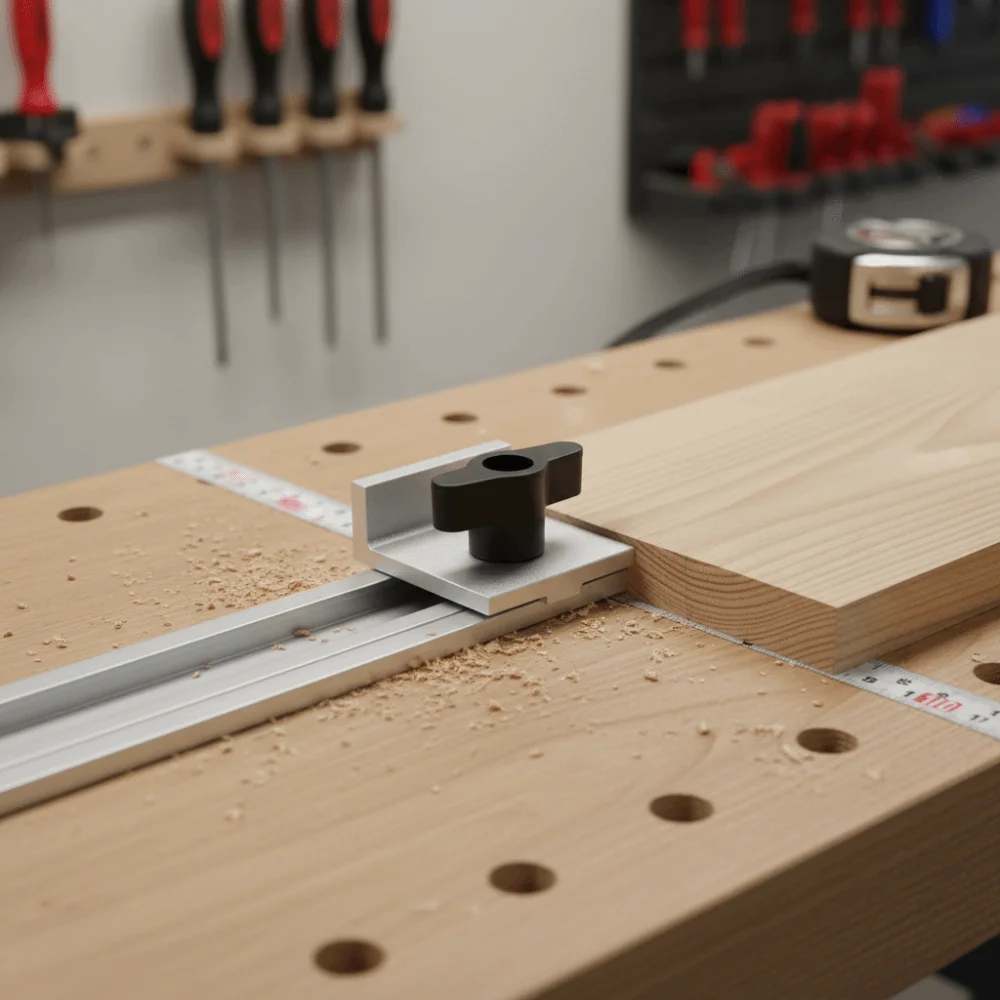 

Набор из 4-х шт. Т-образный стоп-блок серебристого цвета с ручками Комплект коротких остановков Система Т-треков Линейный дизайн Универсальный стоп-сигнал