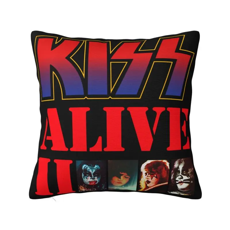 Custom Kiss Rock Roll Luxury Pillow Cover Gorgeous Metal Heavy Band Car Cushion