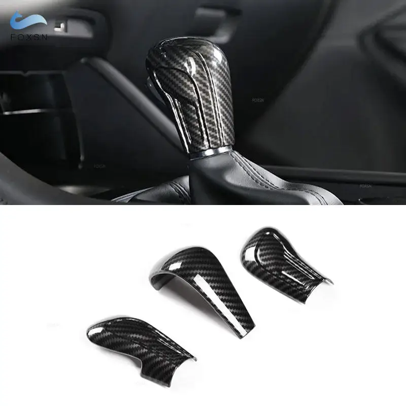 

Car Censole Gear Shift Head Knob Cover Trim For Mazda 3 BP Axela CX-30 CX30 CX-50 CX50 2020 2021 2022 ABS Carbon Fiber Texture