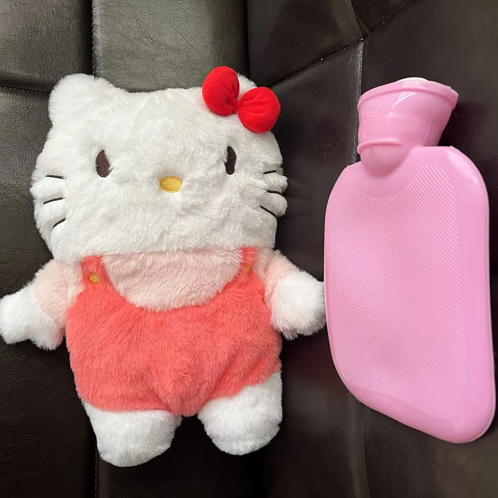 

New Hello Kitty Anime Plush Hand Warm Bottle Hot Water Bottles Portable Warm Hand Bag Doll Hand Warmer Girl Gift