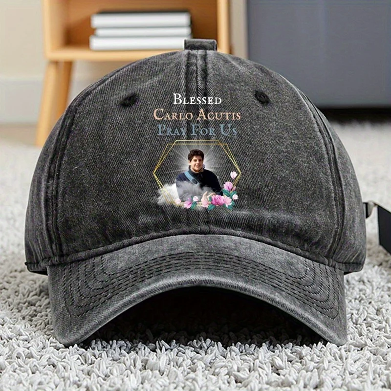 قبعة بيسبول Blessed Carlo Acutis Pray For Us المثالية للعطلات الكاثوليكية، قبعة بيسبول متوافقة مع الصيد والسفر في الهواء الطلق