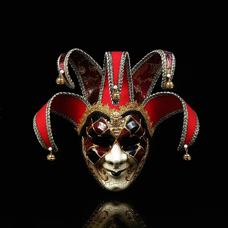 New Italian Venice Clown Mask for Men's Halloween Ball COSPLAY Performance Mask with Weird Personality