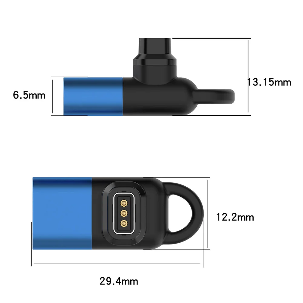 Charger Adapter for Coros PACE 3/ PACE 2 Metal Connector to Type-C Charging Cable Cord for COROS Apex Pro/ Vertix/ Vertix 2 Blue