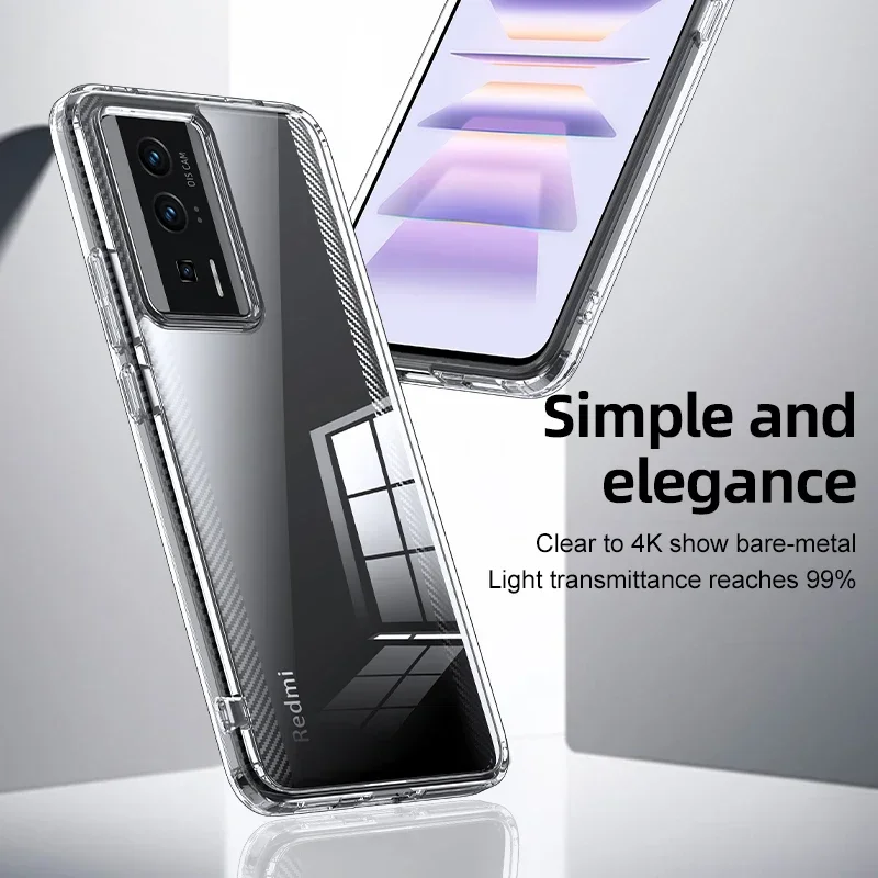 

Прозрачный чехол для телефона Poco F7 Ultra F6 F5 Pro, противоударный матовый чехол для задней панели из ПК, прозрачный, не желтеющий, мягкий, с краями из ТПУ