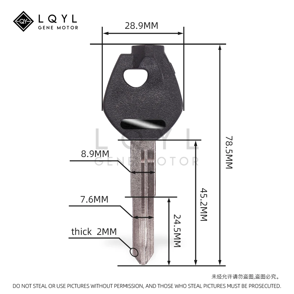 Llave negra de repuesto para SUZUKI, cerradura antirrobo magnética AN250 AN400 AN650 Burgman Sj50 V125S V50 AG50 60Single V125G, 6 uds.