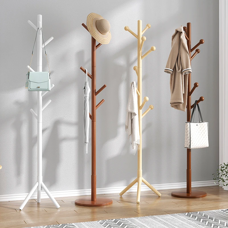 Living Room Coat Racks Wooden Hallway Hanger Tree Original Coat Racks White Mobile Children Burro Ropa Entrance Furniture WW50CR