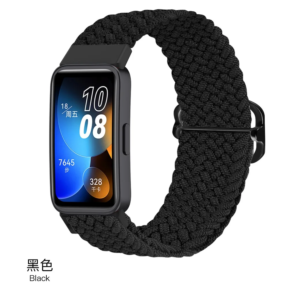 Nylon Braided Loop Strap for Huawei Band 9 8 Weave Adjustable Elastic Bracelet for Huawei Band 9 8 7 Sport Wrsitband Accessories