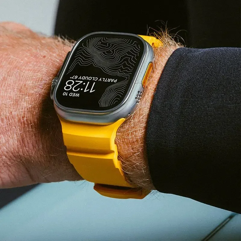 Trail Silicone Strap for Apple Watch Ultra 2 49mm Band Series 10 9 8 7 46mm 45mm Sport Breathable Bracelet iWatch 6 5 4 SE 44mm