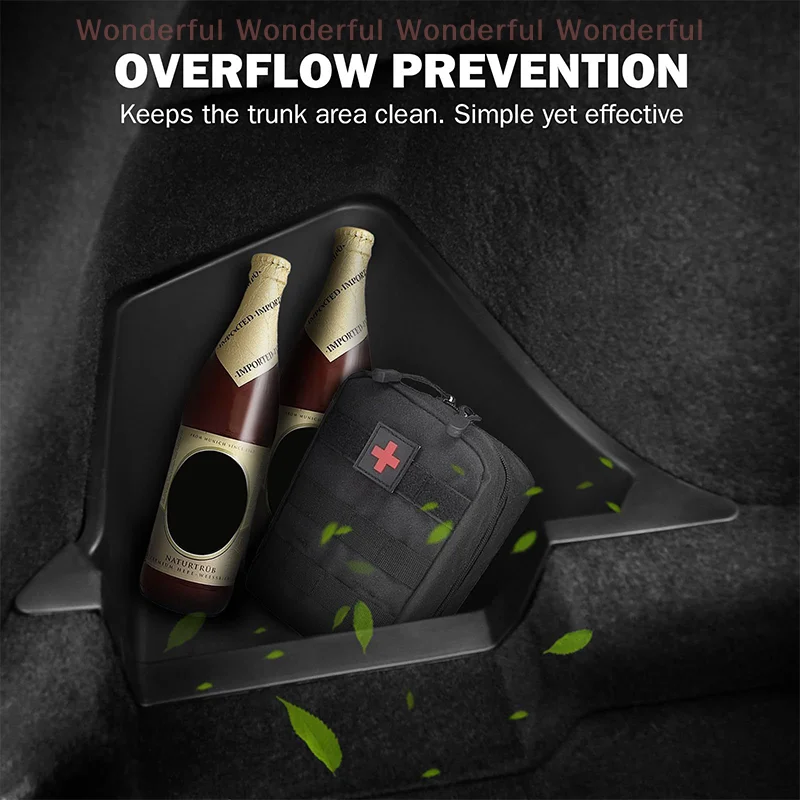 

4PCS For Model Y Juniper Trunk Organizer Side Storage Box Boot Organizer Flocked TPE Mat Anti-dirty Car Travel Accessories