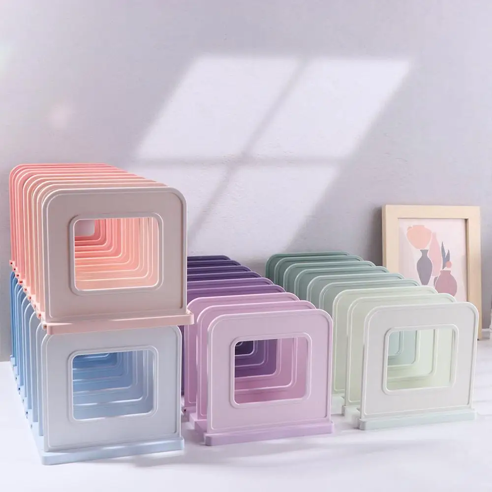 

Adjustable Detachable Bookends Dividers Non-slip Vertical Book Holder Anti-drop 8 Compartments Book Display Rack Documents