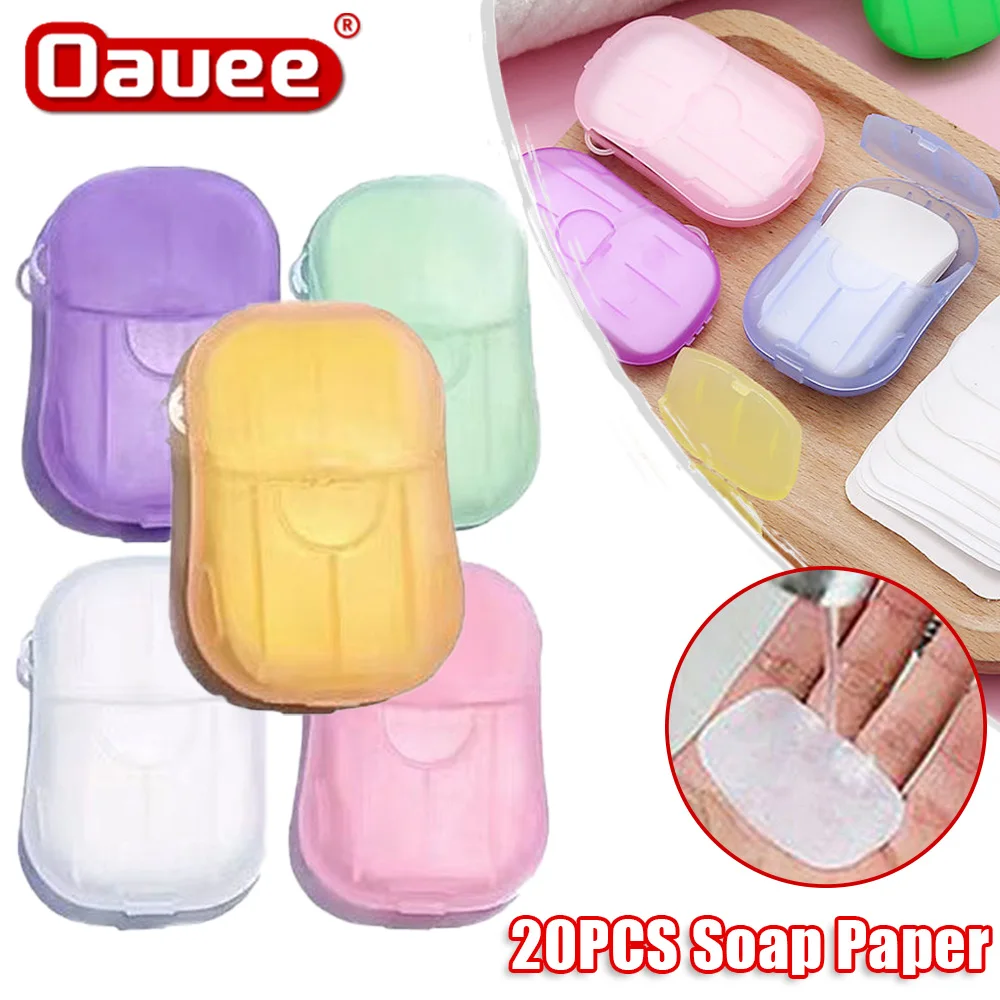 60PCS Disposable Soap Paper Travel Soap Paper Washing Hand Bath Clean Scented Slice Sheets Mini Paper Soap Bathroom Supplies