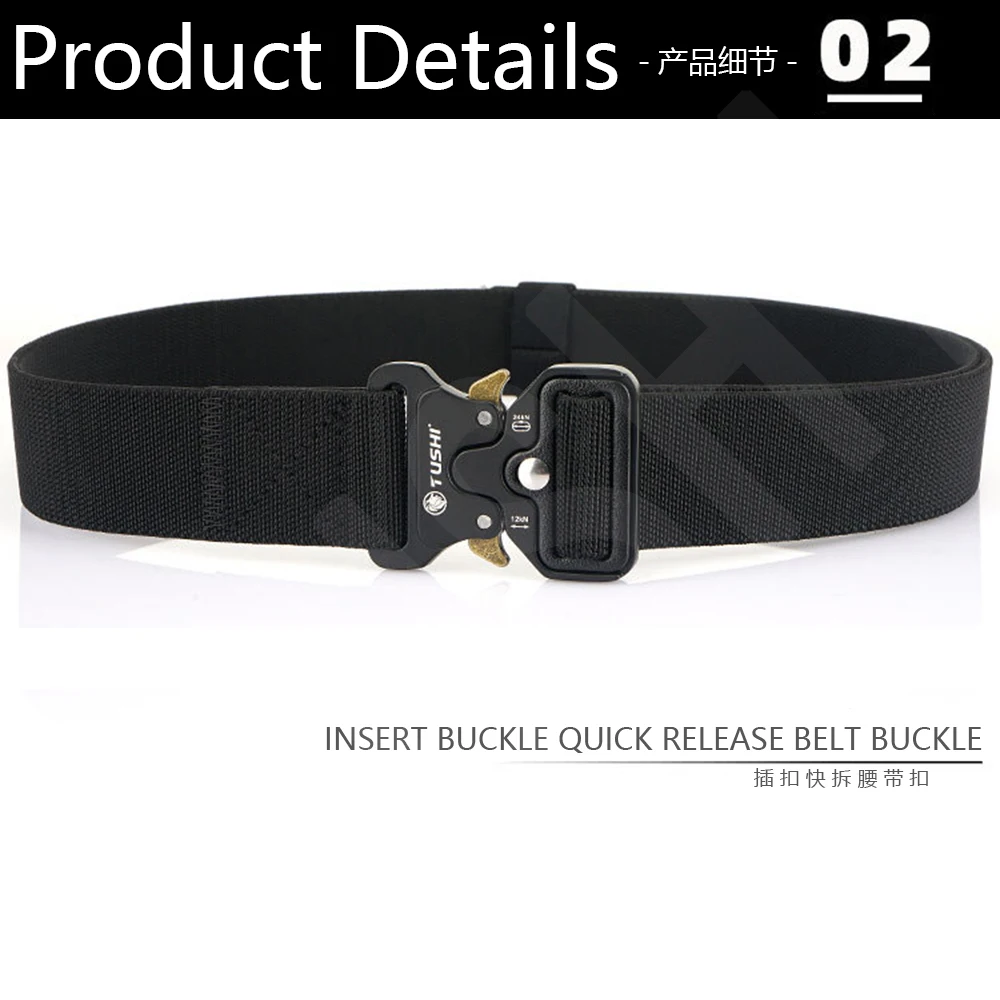 TUSHI Men Army Outdoor Hunting Tactical Multi Function Combat Survival High Quality Marine Corps Canvas For Aluminum Alloy Belt