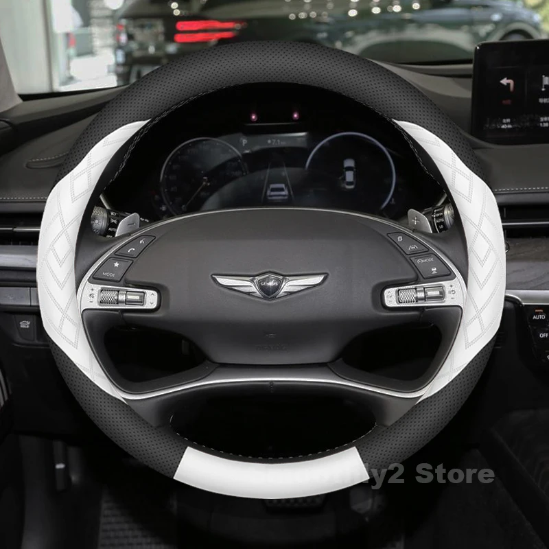 

Leather Car Steering Wheel Cover For Genesis GV70 GV80 GV60 2025 2022-2024 wear-resistant Auto interior Accessories