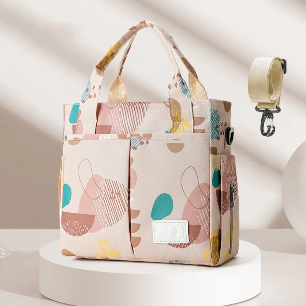 

Food Hand Bag Waterproof Mommy Handbag Oxford Solid Color Baby Diaper Bag Printing Large Capacity Nappy Bag Picnic