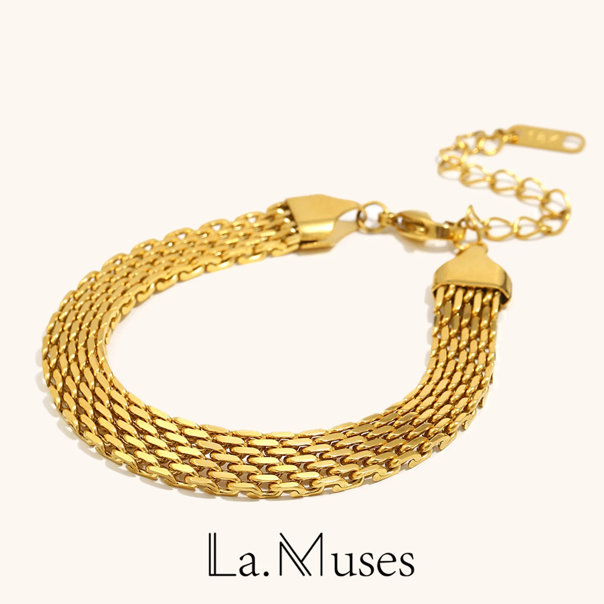 لا. Muses المعادن غرامة حزام سلسلة الفولاذ المقاوم للصدأ المرأة سوار PVD مطلية بالذهب الأزياء والمجوهرات والاكسسوارات هدية #1