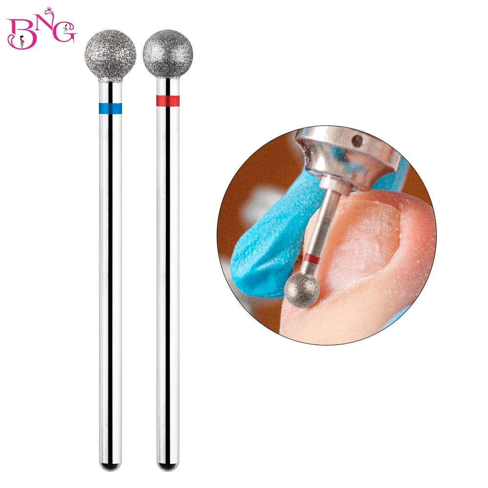 BNG bola forma cutícula limpa prego broca 3/32 '' segurança profissional diamante prego bit limpador de unhas para cutícula pele morta