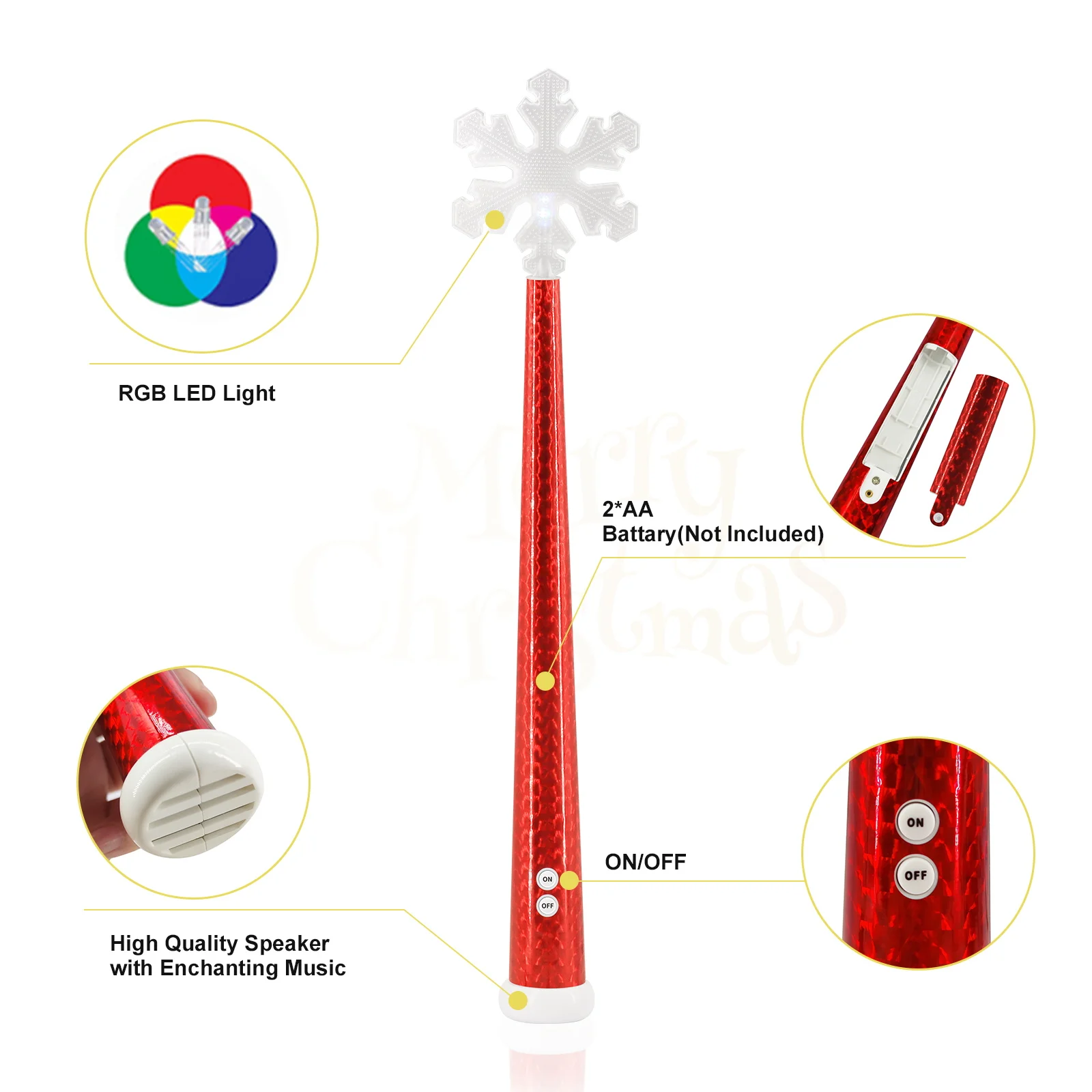 Christmas Tree LED Magic Stick Light Wand Wireless Remote Control Socket Switch Kit Control Music for Kids Toy Christmas Gift