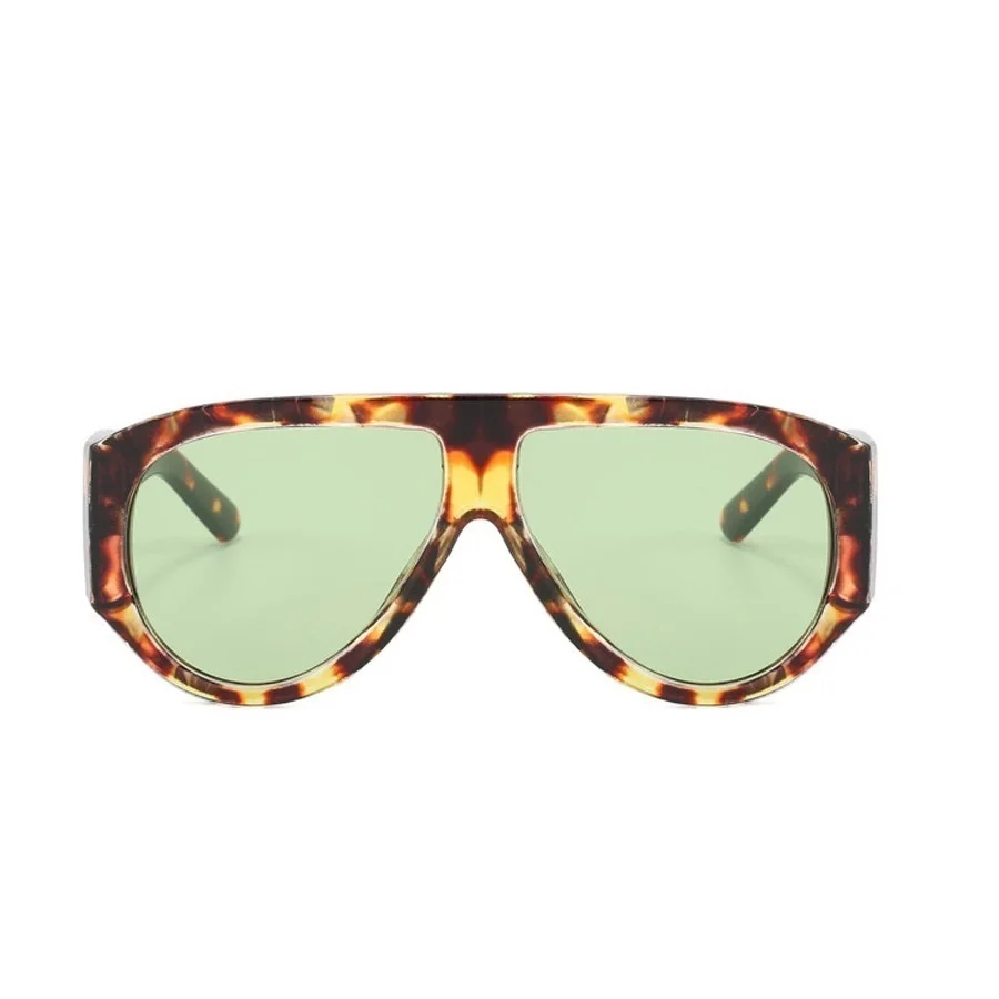 Vintage Oversized Wide Leg Sunglasses Men New Fashion Oval Hip Hop Sun Glasses Ladies Sexy Elegant Eyewear Leopard Print Shades